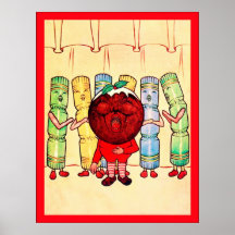 Weihnachtspudding u. -cracker ~ Vintages Weihnacht Plakatdrucke
