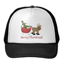 Weihnachtsren, -Pferdeschlitten und -baum Mütze