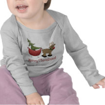 Weihnachtsren, -Pferdeschlitten und -baum T-shirt