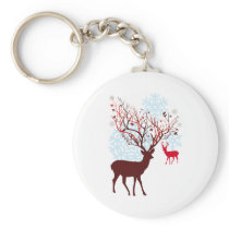 Weihnachtsrotwild mit den Baumastgeweihen schlüsselanhänger