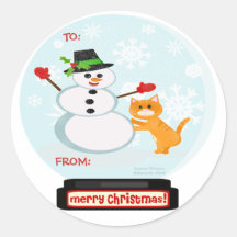 WeihnachtsSchneemann-und -katzen-Geschenk-Umbau-Au
