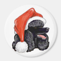 Weihnachtsschwarzer Pudel-Magnet Kühlschrankmagnete