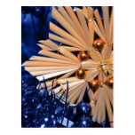 Weihnachtsstroh-Dekoration Postkarte