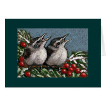 WEIHNACHTSVogelbabys: FARBbleistift Grußkarten