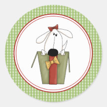 Weihnachtswelpen-Umschlag Aufkleber-Aufkleber