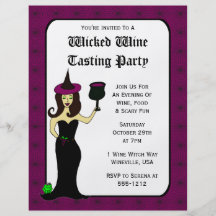 Wein-Hexe-böses Weinprobe-Halloween-Ereignis Flyer