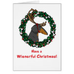 Weindeer Dackel-Weihnachtskarte