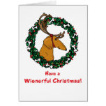 Weindeer Dackel-Weihnachtskarte