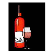 Weinprobieren-Party Einladung Postkarten