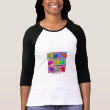 Weiß aufgeblähte Hülse der Caique-Pop-Kunst-3/4 Shirts