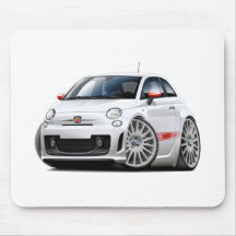 Weiß-Auto Fiats 500 Abarth Mauspads