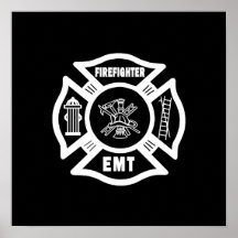 Weiß des Feuerwehrmann-EMT Poster