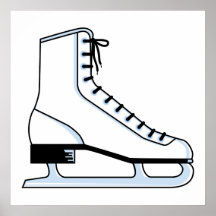 weiße Eis-Skate-vektorgraphik Poster