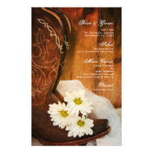 Weiße Gänseblümchen und Stiefel-Land-Hochzeits-Men Personalisiertes Büropapier