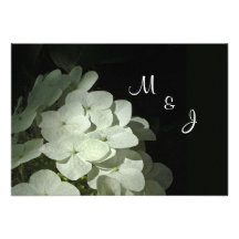 Weiße Hydrangea-Hochzeits-Warte-UAWG Karte Personalisierte Ankündigungskarten