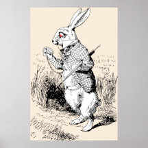 Weiße Kaninchen-Alice im Wunderland Plakat