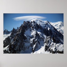 Weiße Kappe:  Das Gipfel von Mont Blanc Plakatdruck