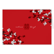Weiße Kirschblüte-Kirschblüten-schicke chinesische Karte