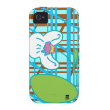 Weiße Orchidee karierter iPhone 4 Case-Mate-Fall