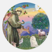Weiße persische Katze - Heiliger Franziskus Sticker