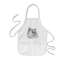 Weiße persische Katze Schürze