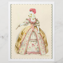 Weiße Pudel Marie Antoinette Franzose-Mode Personalisierte Flyer