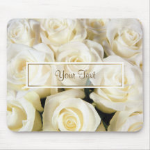 Weiße Rosen-Eleganz-Schablone Mousepad