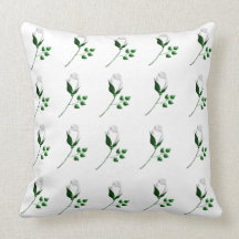 weiße Rosen Zierkissen