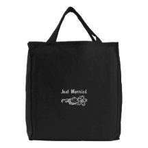 Weiße Spitze-Hochzeit - gerade verheiratete Tasche
