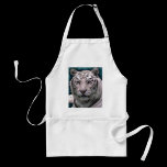 Weiße Tiger-Schürze schürzen