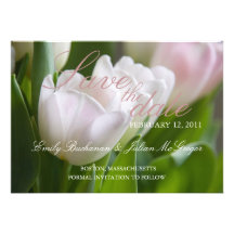 Weiße Tulpen • Save the Date Mitteilung Personalisierte Einladungskarte