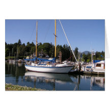 Weiße Yacht Grußkarten