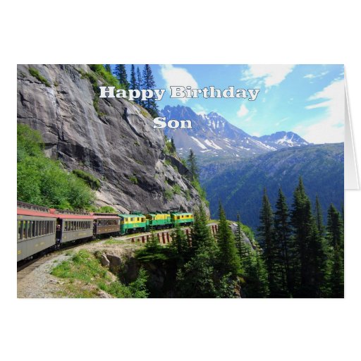 Weißer Durchlauf u. Yukon-Weg-Sohn-Zug-alles Gute  Grußkarte