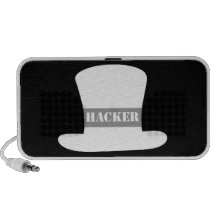 Weißer Hut-Hacker-Gekritzel-Lautsprecher