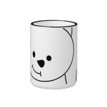 Weißer Katzen-Cartoon Kaffeehaferl