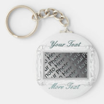 Weißer Rahmen Keychain Schlüsselanhänger
