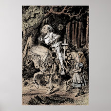 Weißer Ritter-Alice im Wunderland-Plakat