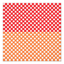 Weißer, roter und orange Tupfen Foto Druck