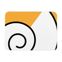 Weißer und orange Muschel-Magnet