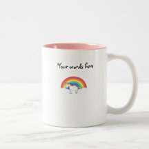 Weißes Einhorn auf Regenbogen und Wolken Kaffeetassen