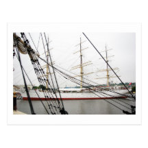 Weißes hohes Schiff - Postkarte