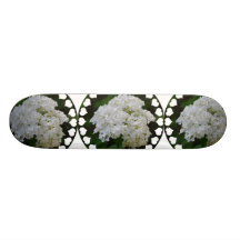Weißes Hydrangea-Skateboard Individuelle Skatedecks