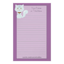 Weißes Katzen-Briefpapier Individuelle Büropapiere