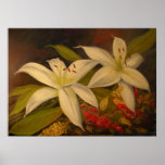 Weißes Lillies Plakat