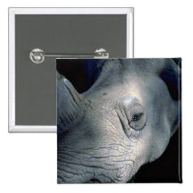 Weißes Nashorn-Kopf Button