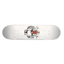Weißes Tiger-Skateboard Individuelle Skatedecks