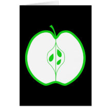 Weißes und grünes Apple halb Karte