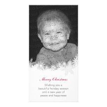 Weißes Weihnachtsfeiertags-Karten-Karte Foto Karten Vorlage