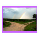 Welcher Weise now~Double Regenbogen an den Kreuzun Postkarte