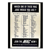 Welches dieser Wac Jobs wurden Sie mögen? Postkarten